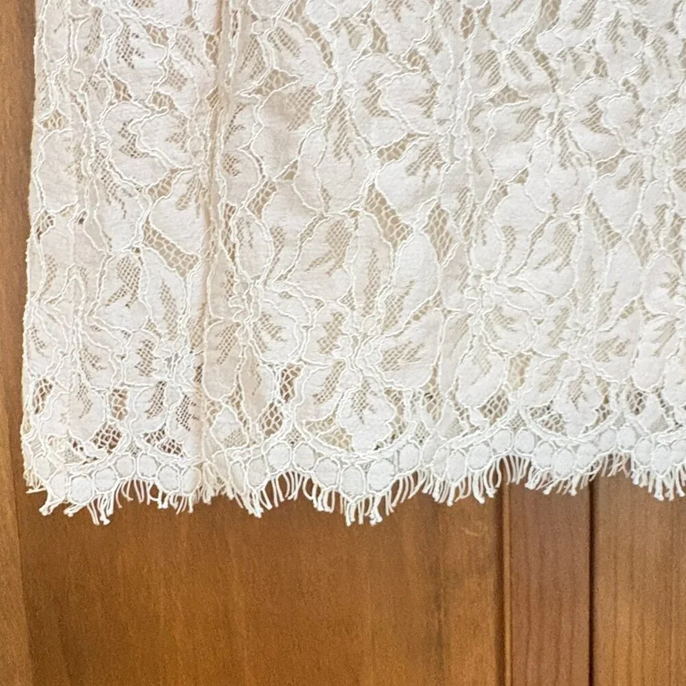 Lewit Ivory Lace Midi Skirt – Size 8 – Feminine A-Line - Picture 3 of 5